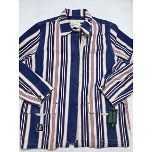 VTG Lauren Jeans Company NWT Cotton Striped Chore Jacket Sz 3X Maritime Living